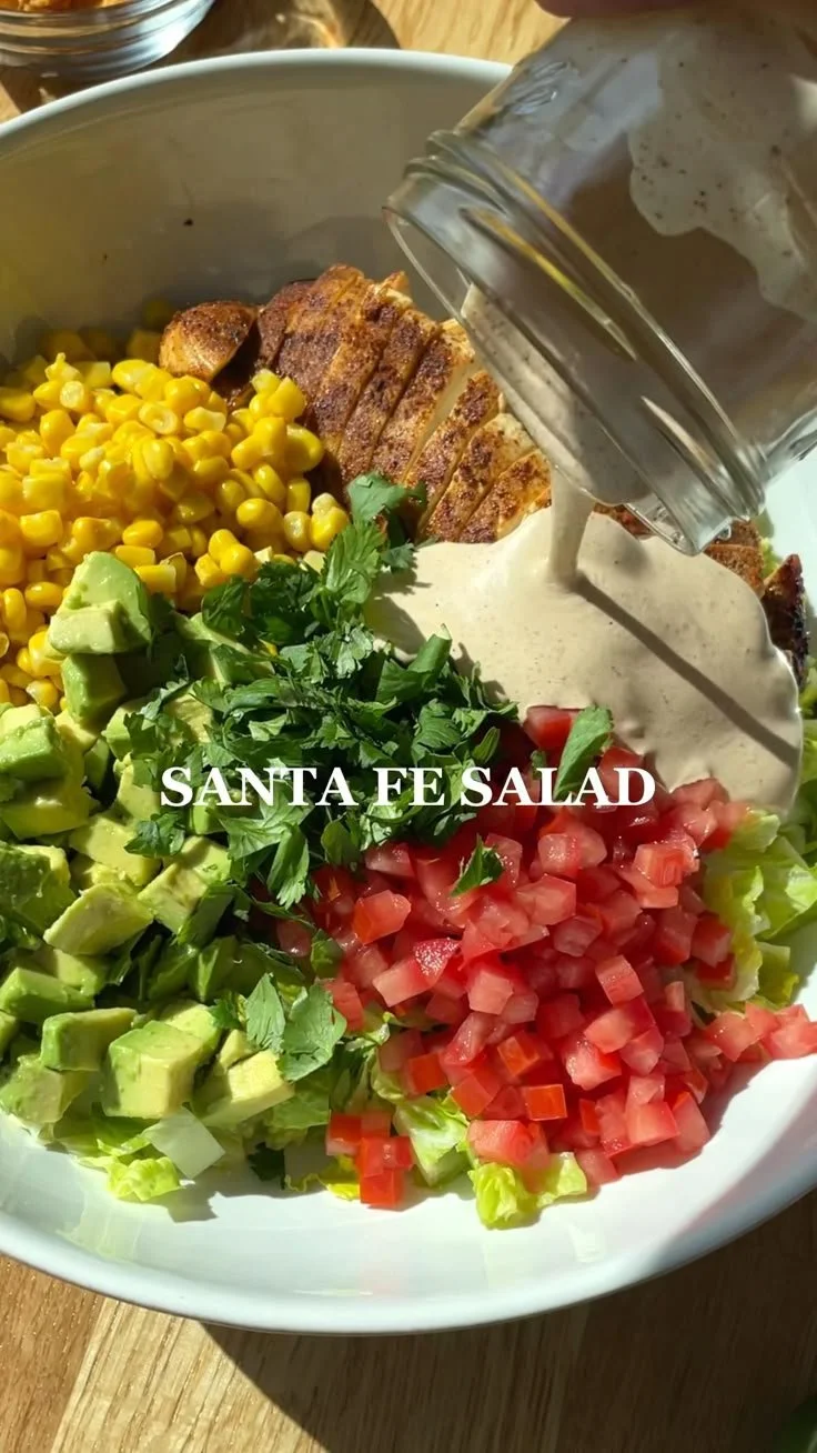 Delicious homemade Copycat Santa Fe Salad with vibrant ingredients