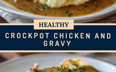 Delicious Crockpot Chicken and Gravy served on a plate with sides.