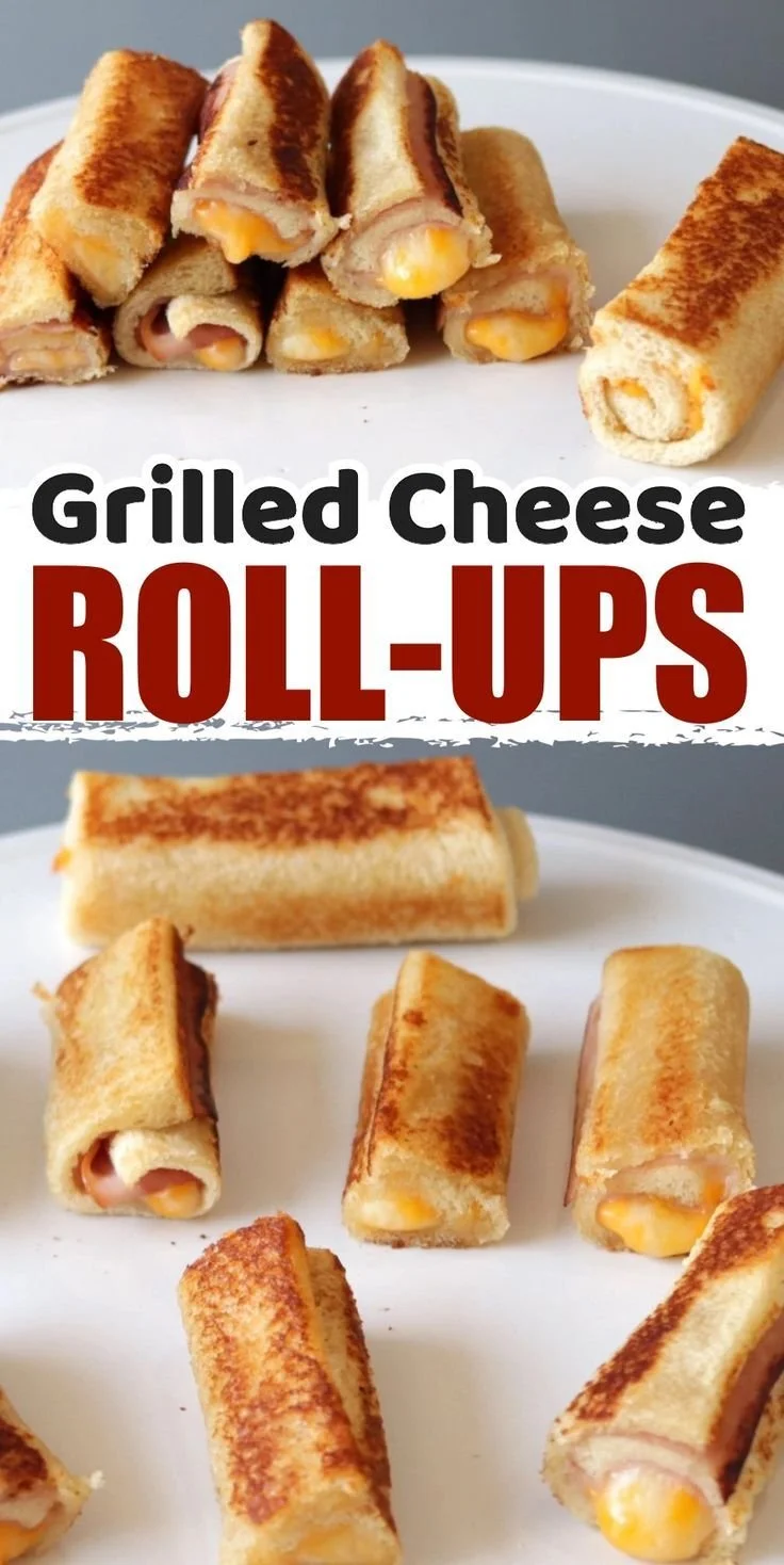 Grilled Cheese Roll-Ups 6 Delicious grilled cheese roll-ups served with dipping sauce