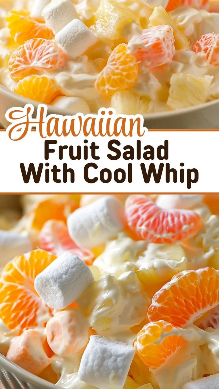 Delicious Hawaiian fruit salad featuring tropical fruits like pineapple and mango.