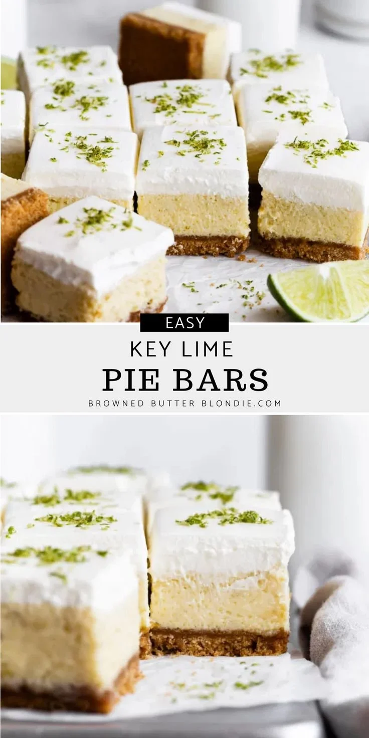 Delicious Key Lime Pie Bars with a zesty lime flavor and buttery crust