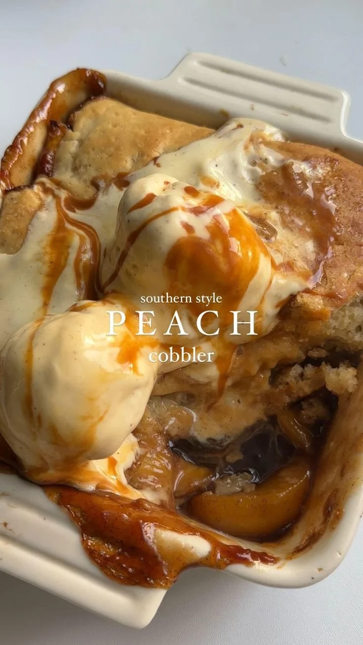 Peach Cobbler 6 Delicious homemade peach cobbler with a golden crust and fresh peaches