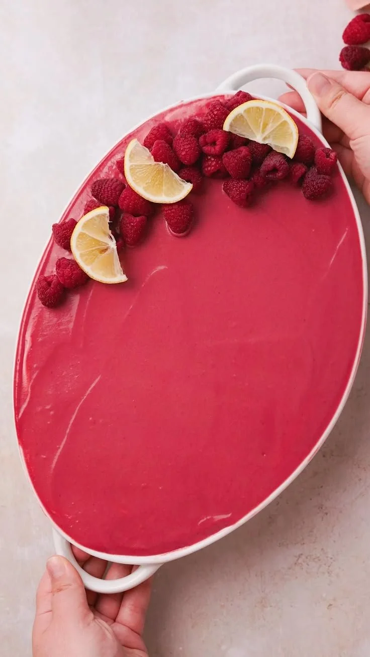 Delicious Raspberry Lemon Tiramisu dessert garnished with fresh raspberries and lemon zest.